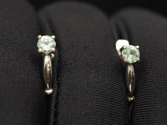 Серьги из серебра с натуральными бериллами - 56