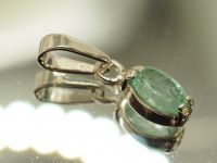 Серебряная подвеска с натуральным бериллом-728